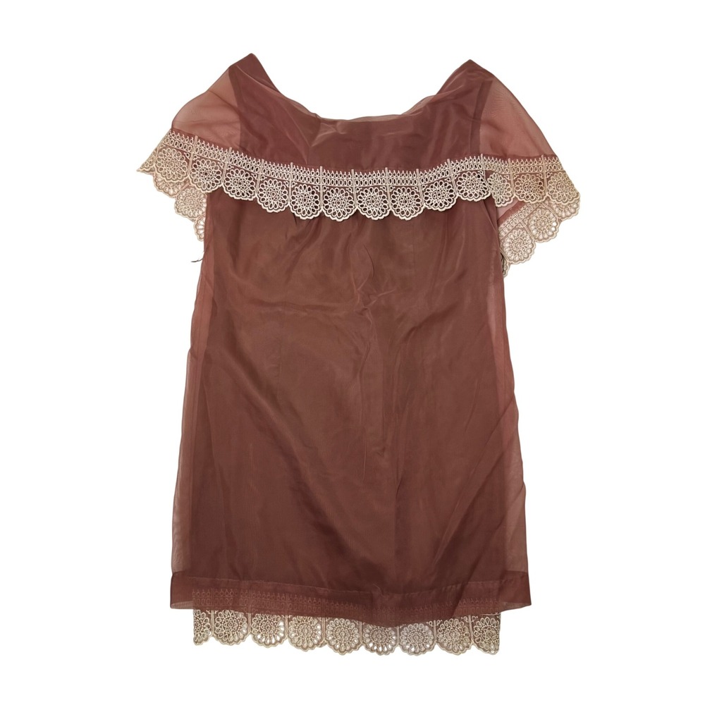 Vintage Pixie of California Sheer Lace Cape Dress Babydoll 60s 70s Fairy Mini - Picture 4 of 8